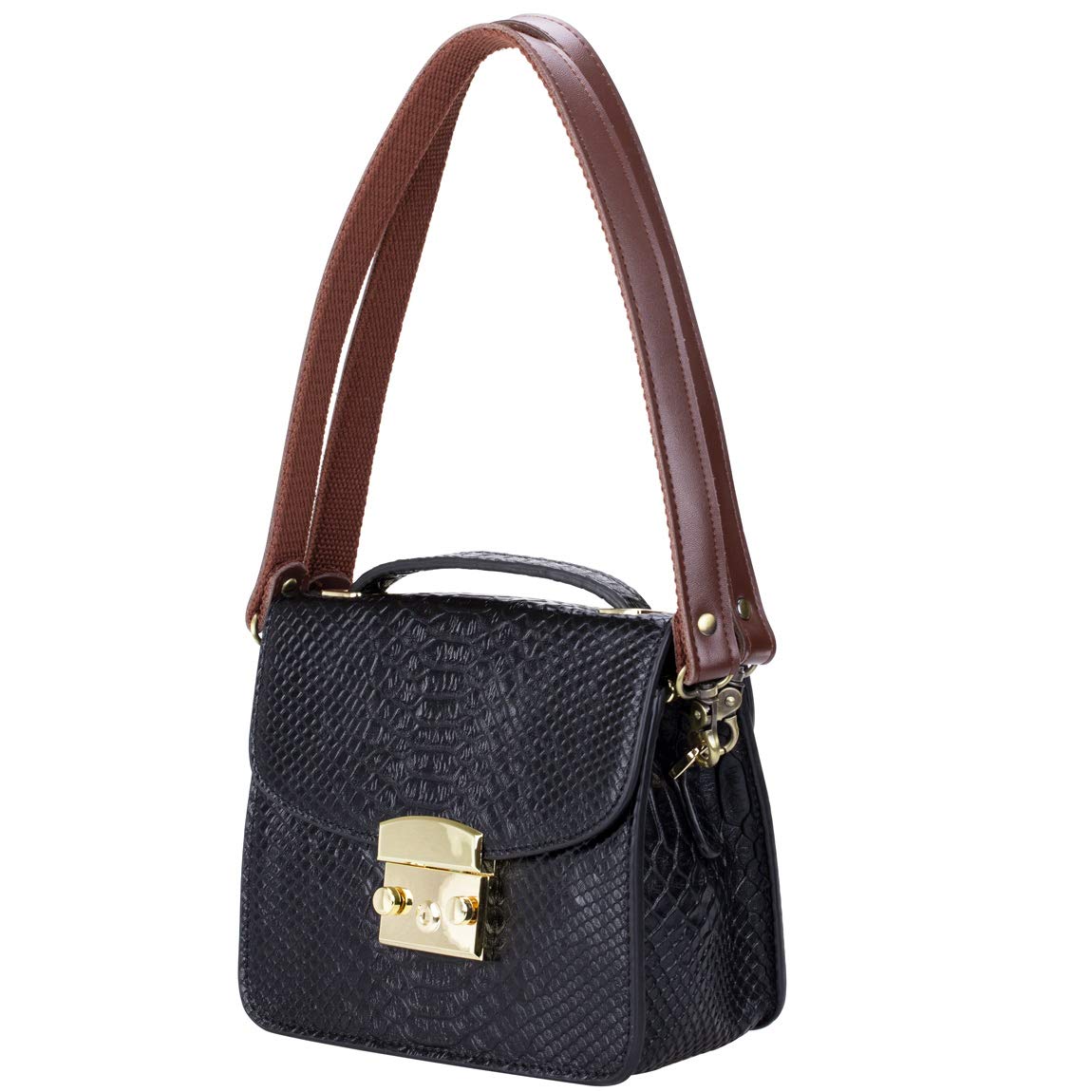 Allzedream Genuine Leather Purse Strap Sewing Canvas Replacement Handbag Shoulder Bag 2 Pcs (Coffee, Silver Hardware)