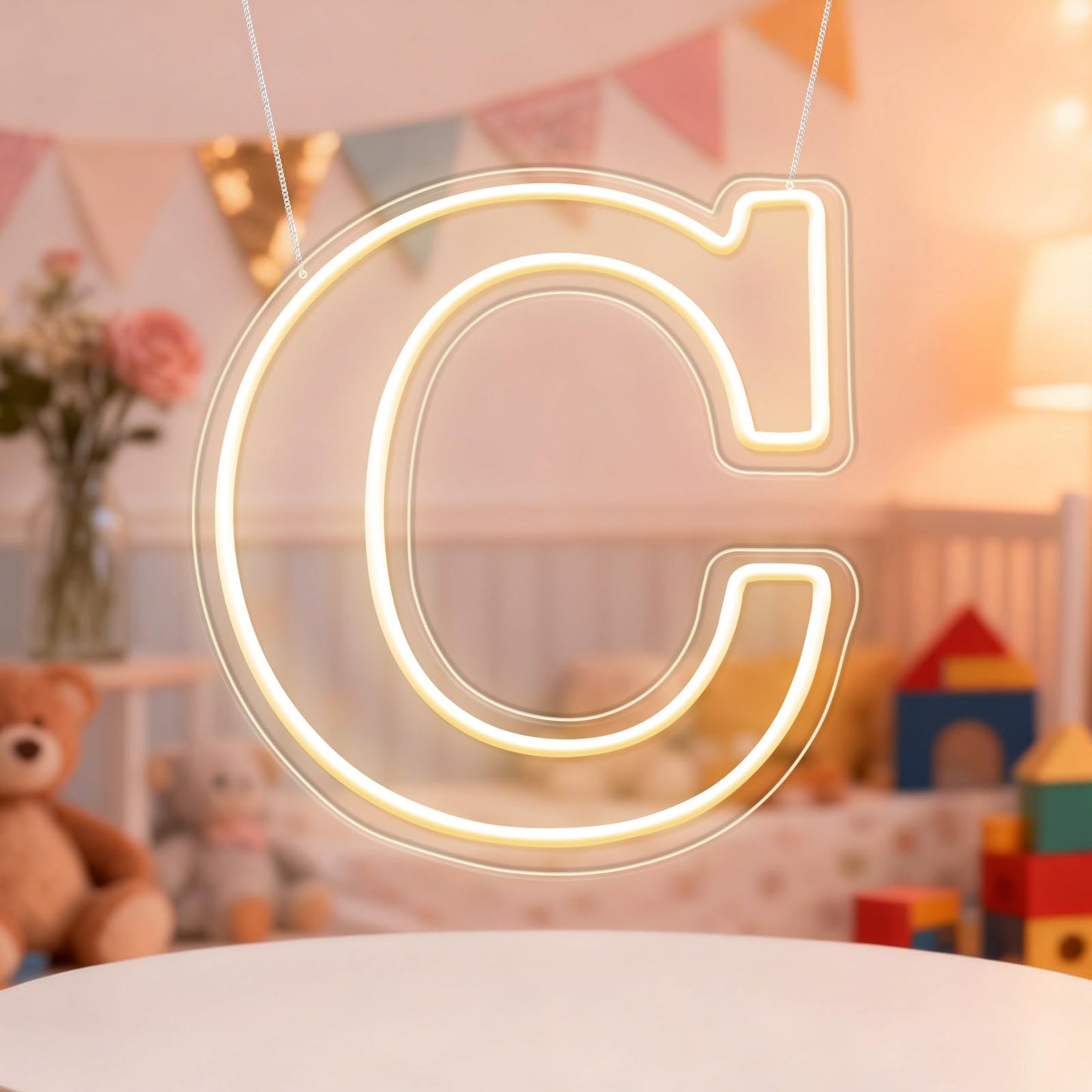 RumonZS Light Up Letters C LED Letters Lights Neon Sign 26 Alphabet 11.4"Decorative Lighted Alphabet for Wedding Party Birthday Bar Christmas Home Decor Letter Lights (Warm White)
