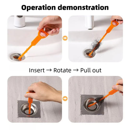 Sink Plunger with 3 Drain Clog Remover Tools – Compact Manual Plunger and Flexible Drain Snakes for Unclogging Bathroom, Kitchen, and Shower Drains