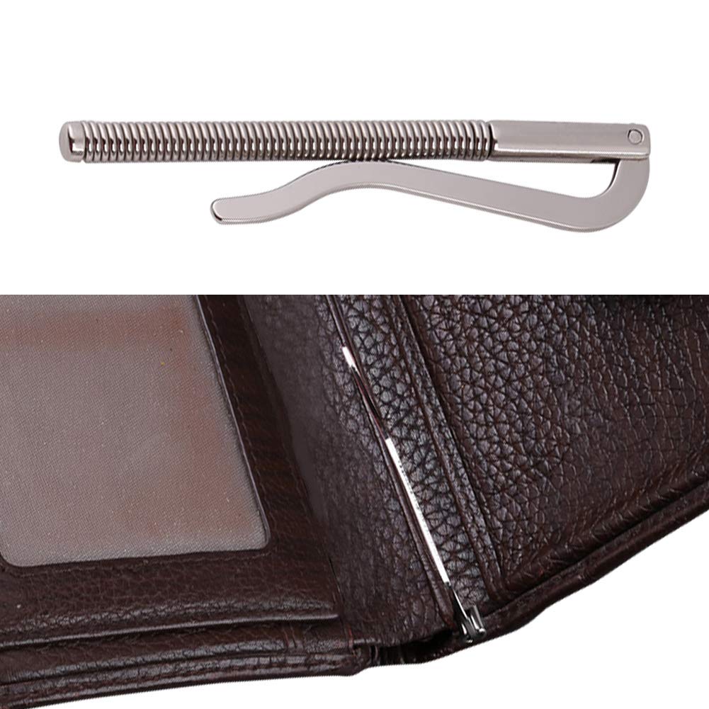 Watris Veiyi Money Clip for Wallet, 5Pcs Spring Metal Money Clip Insert Bar Replacement for Bifold Leather Wallet Purse Credit Card Holder