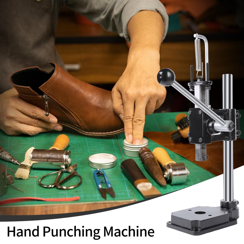 SKMZ Leather Hole Puncher Hand Punching Manual Punch.ductile Iron Base Arbor Presses for DIY Parts Punching, Cutting, Forming Pressing (Square Head Press)