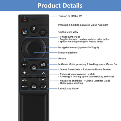 BN59-01357A Replacement Voice Remote Control fit for Samsung Smart TVs Compatible with Samsung QLED Series Smart TV Also BN59-01357F BN59-01357P Full Function Replacement