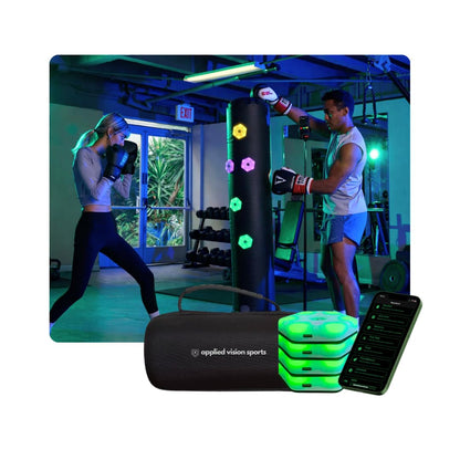 Reaction Training Platform for Boxing and Martial Arts. Improve Neuro-Ability with Training Lights that Improve Your Reaction Skills. Develop Quick Feet, Explosiveness, and Lateral Quickness