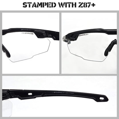 HTS HUNTERSKY S57 Smoke Grey Ballistic Tactical Shooting Glasses ANSI Z87+ UV400 Eyewear for Airsoft Range Security and Outdoor Sports, for Men and Women