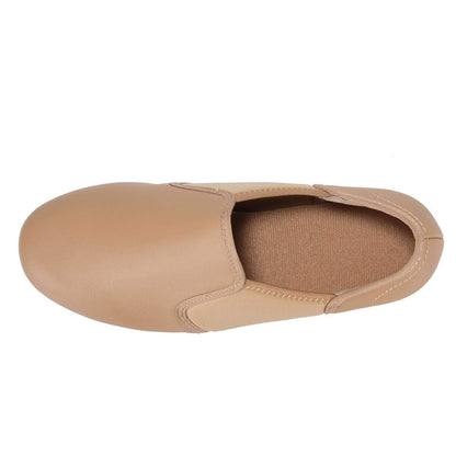 Linodes Upgraded Unisex PU Leather Slip On Tap Shoe Dance Shoes for Women and Men's Dance Shoes-Brown-5M