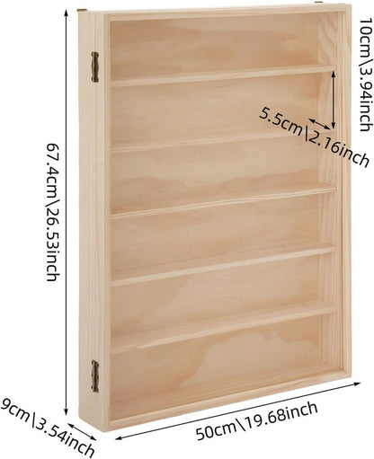 Wall Mounted Display Cabinet - 6 Tier Acrylic Door Showcase for Minifigures & Small Models | Space-Saving Design