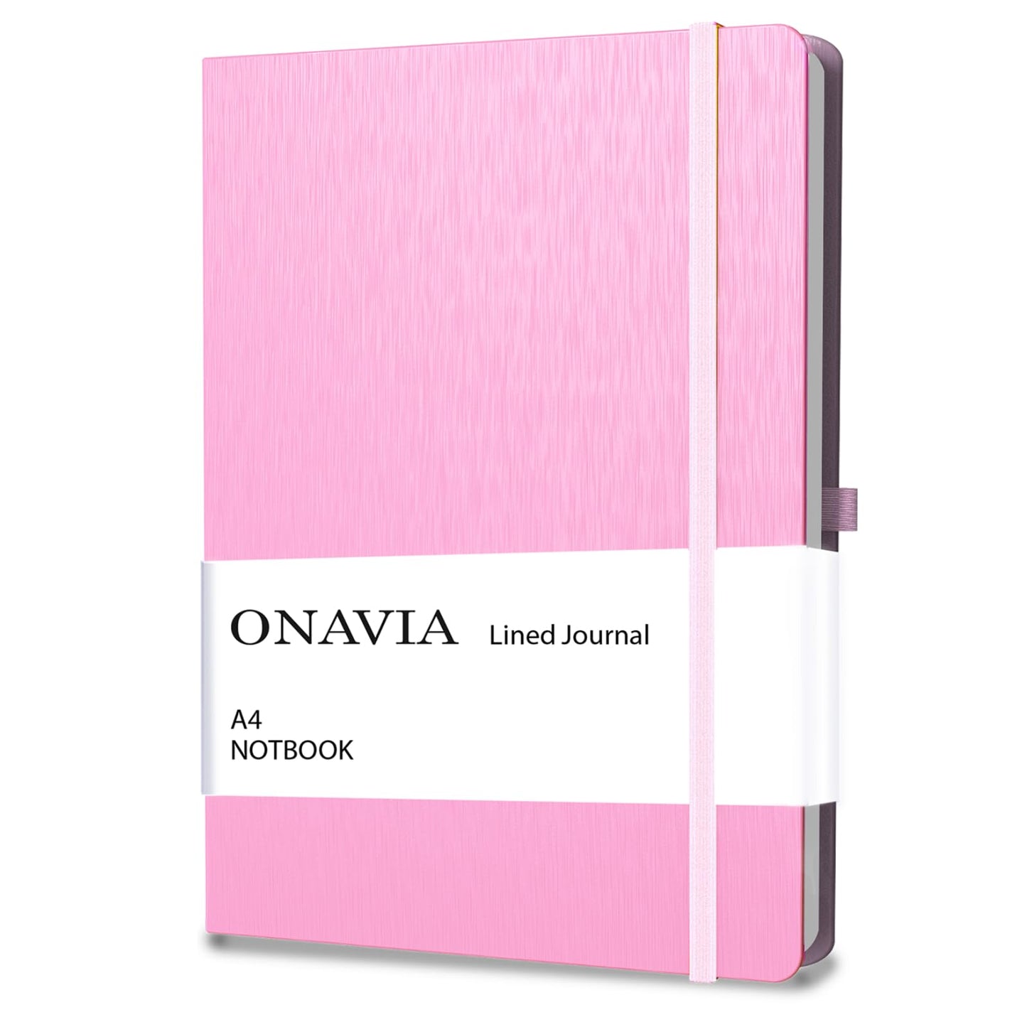 ONAVIA A4 Notebook Hardcover, 8.5" x 11" College Ruled Journal Notebook, Lay Flat 160 Pages (80 Sheets) Lined Notebook for School Notes, Note Taking, Pink