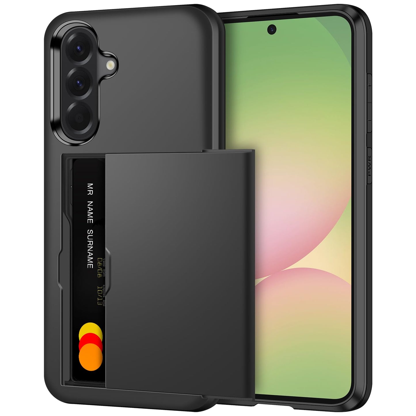 SAMONPOW for Samsung Galaxy A56 5G Case with Card Holder Wallet Case Heavy Duty Women Men Protective Dual Layer Shockproof Hidden Card Slot Slim Wallet Phone Cover for Samsung Galaxy A56 5G, Black
