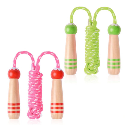 Jump Rope for Kids, Lorvain Adjustable Skipping Rope, Kids Jump Ropes with Wooden Handle for Girls Boys, Weighted Jumping Ropes for Fitness Workout Exercise Outdoor Fun Activity