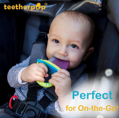 Teetherpop Fillable Silicone Teether for Babies – Breastmilk Popsicle Molds for Teething with Spill-Proof Sippy Slits – Freezable Baby Teethers for Liquids & Purées - Cool Teething Relief (PinkLimon)