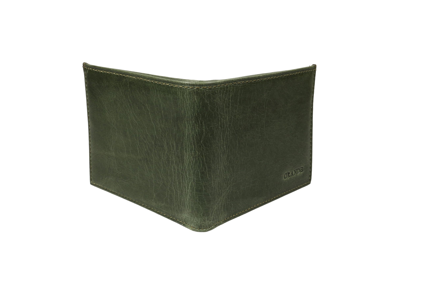 grande 1488 - Genuine Leather Bifold Classic Men Wallet with ID Window - Rustic Green