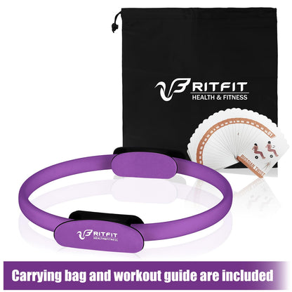 RitFit Pilates Ring Circle - 14 Inch Magic Fitness Circle for Toning Inner & Outer Thighs, Bonus Workout Guide Included