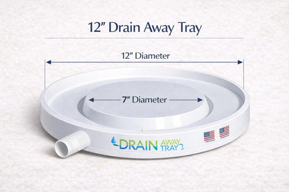 Drain Away White 12 inch Plant Saucer Heavy Duty Drain Tray for Large Pots Indoor Outdoor Waterproof UV Resistant | Protect Floors Decks | 12in 15in 22in