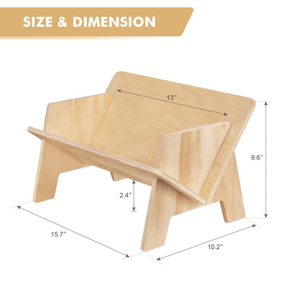 Wooden Tabletop Bookshelf Titled Desktop Bookshelf Cookbook Shelf,Small Bookcases for Magazine Books CDs,Book Rack Desk Book Organizer in Living Room/Office/Bedroom (Burlywood)