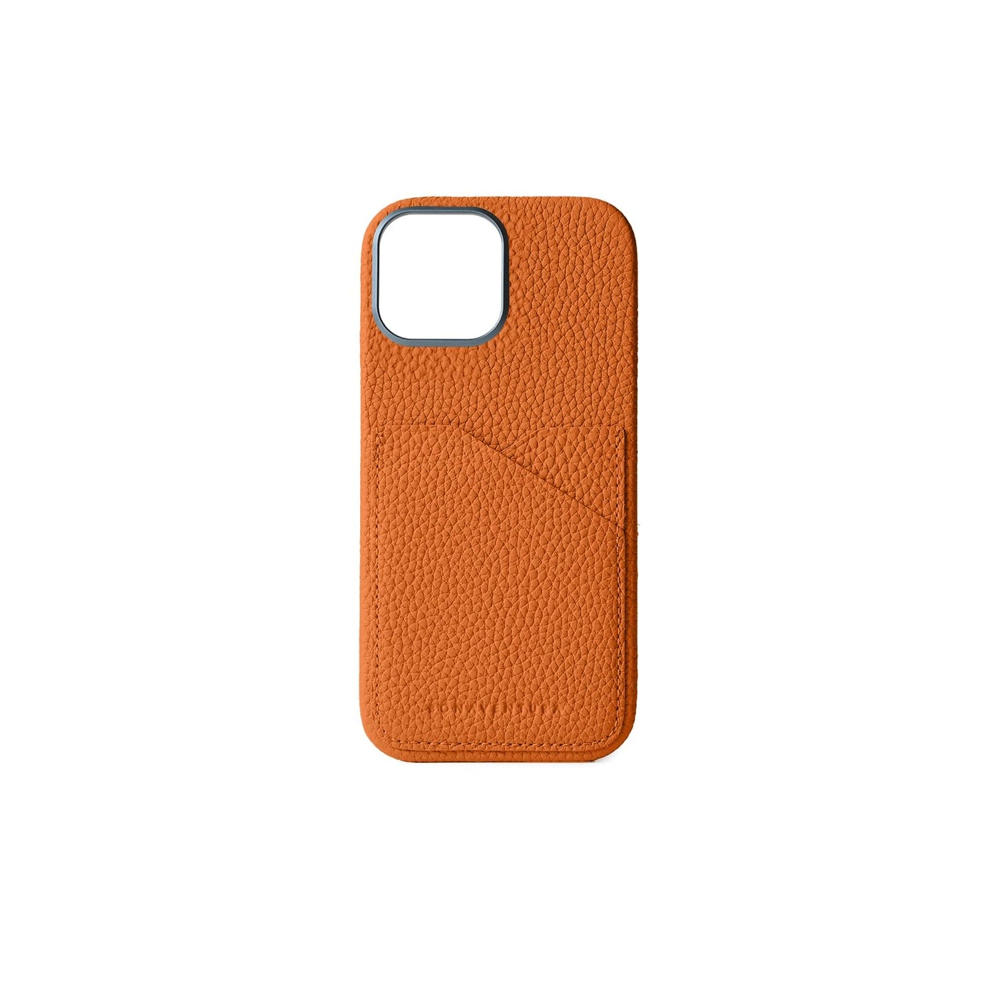 BONAVENTURA (for iPhone 17 Shrink Leather Back Cover Case [Orange], Made with Premium European Genuine Leather,Gift BPCT17-OR