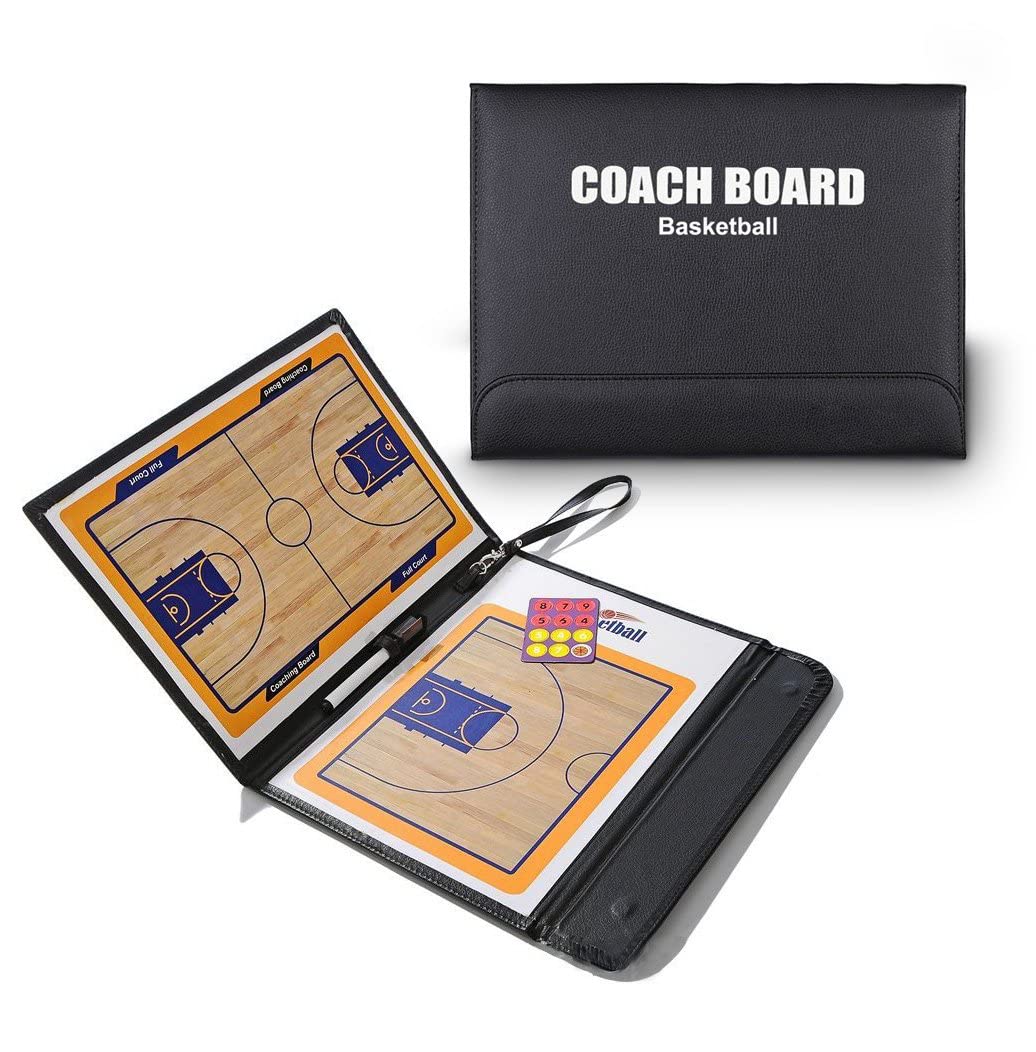 Zosebffej Basketball Coach Tactic Board,Foldable Erasable Coaches Strategy Clipboard,Training,Game Plan and Coach&Referee Study Accessory