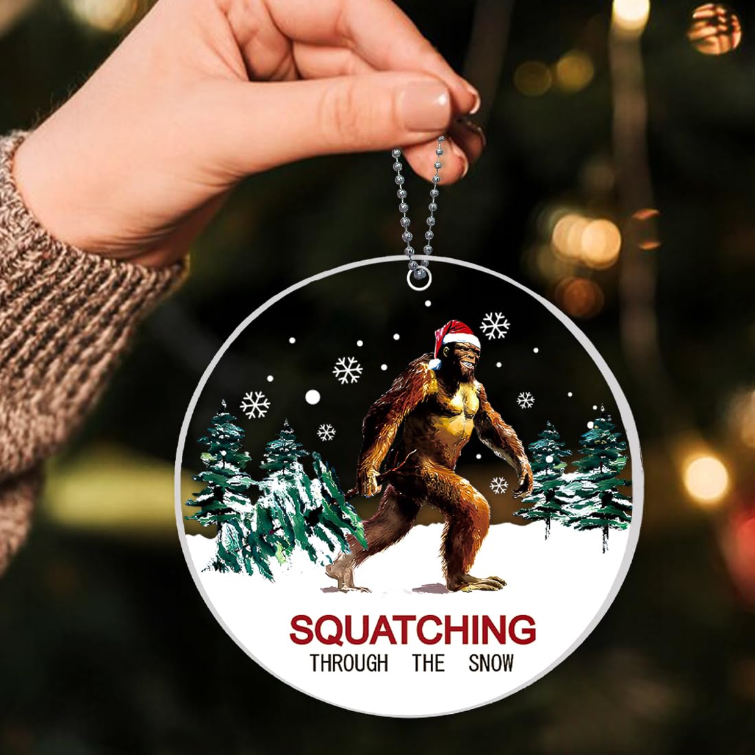 Bigfoot Ornament, Funny Sasquatch Ornaments for Christmas Tree, Unique Big Foot Ornament - Bigfoot Gifts, Big Foot Sasquatch Gifts for Men Women