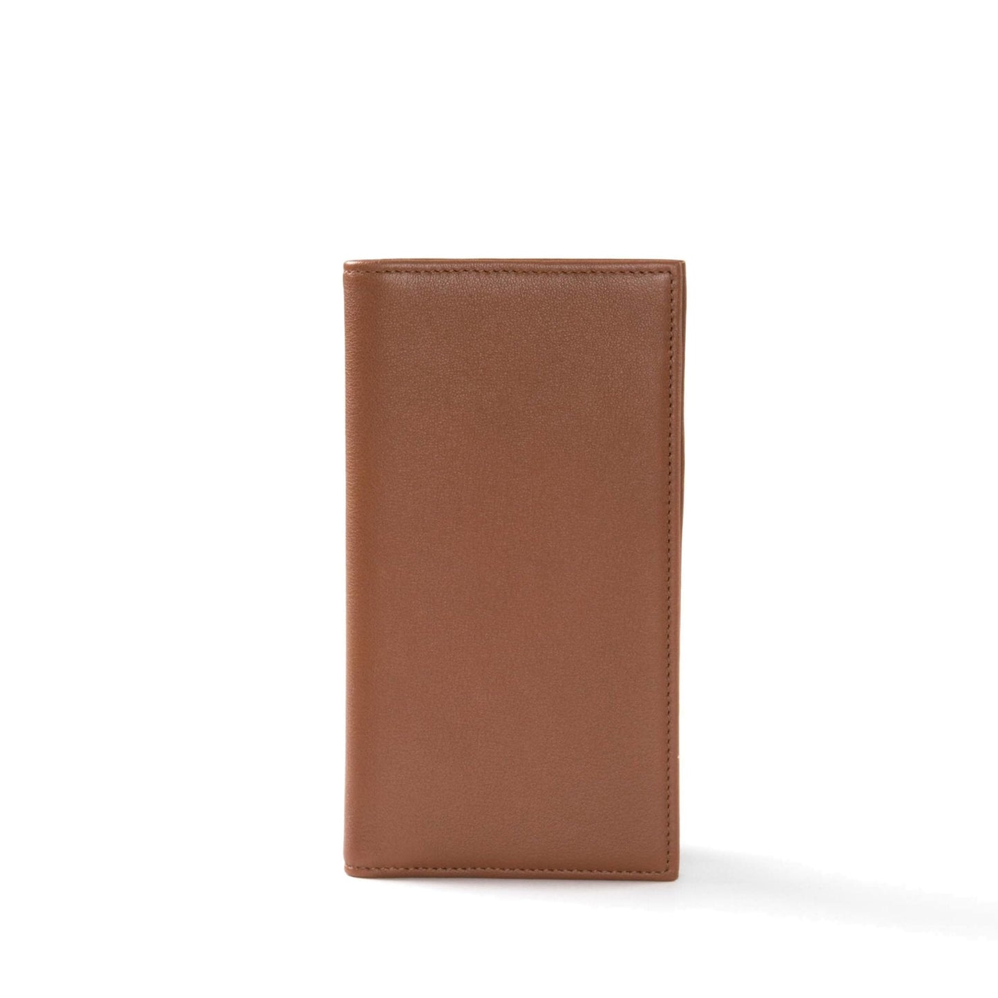 Leatherology Cognac Deluxe Leather Checkbook Cover with Clear Divider - Fits standard top or side tear checks, includes removable durable divider, expandable pen loop