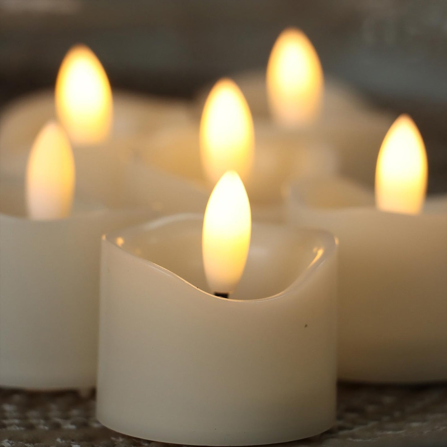 EZiGarden Flameless LED Votive Candles, Battery Operated Fake LED Lights Electric Flickering Candles for Wedding Party Halloween Christmas Party Theme Party, Holiday Decor Home Decorations, Set of 36