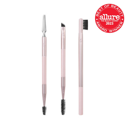 Real Techniques Eye Shade & Blend Makeup Brush Trio, For Eyeshadow & Liner, Makeup Tools for Shaping & Grooming Brows, Defined Makeup Look, Synthetic Bristles, Vegan & Cruelty-Free, 3 Count