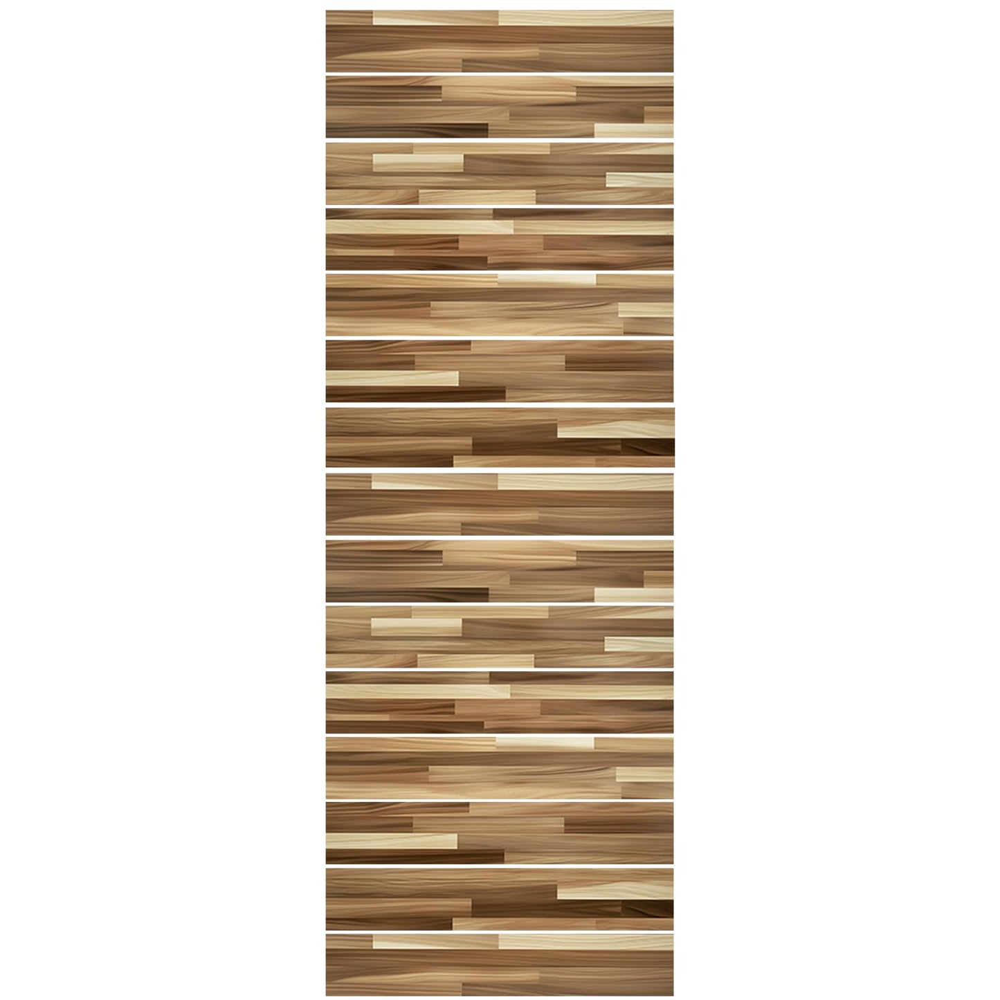 PLIGREAT 15 Strips Brown Wood Pattern Stair Decals Peel and Stick Stairs Riser Stickers Lifelike Style Murals Decor for Steps 7.1"x39" Self-Adhesive Stair Riser Decals for Home Hotel Decor