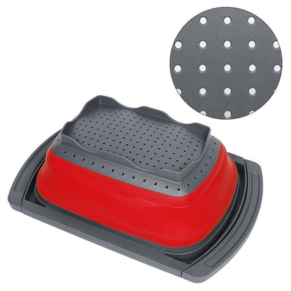 Qimh Colander collapsible, Colander Strainer Over The Sink Vegetable Fruit Strainer Basket (6 Quart) with Extendable Handles, New Kitchen Essentials