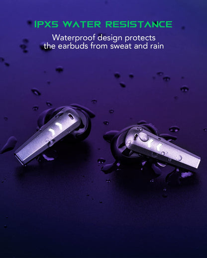 Black Shark Wireless Earbuds with 35ms Ultra-Low Latency, Wireless Headphones with Premium Sound, Bluetooth 5.2, 10mm Drivers, 4 Hyperclear Mics, IPX5 Waterproof, 20H Play Time, Comfort Fit