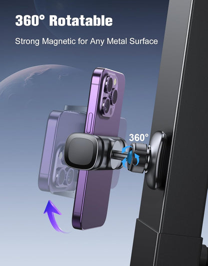 Magnetic Phone Holder for Gym Golf Cart, 360° Rotatable Gym Phone Holder Workout Record, or Any Metal Surface, Gym Magnet Phone Mount Cradles Compatible with 4.7-7" Phones, Thick Cases Friendly
