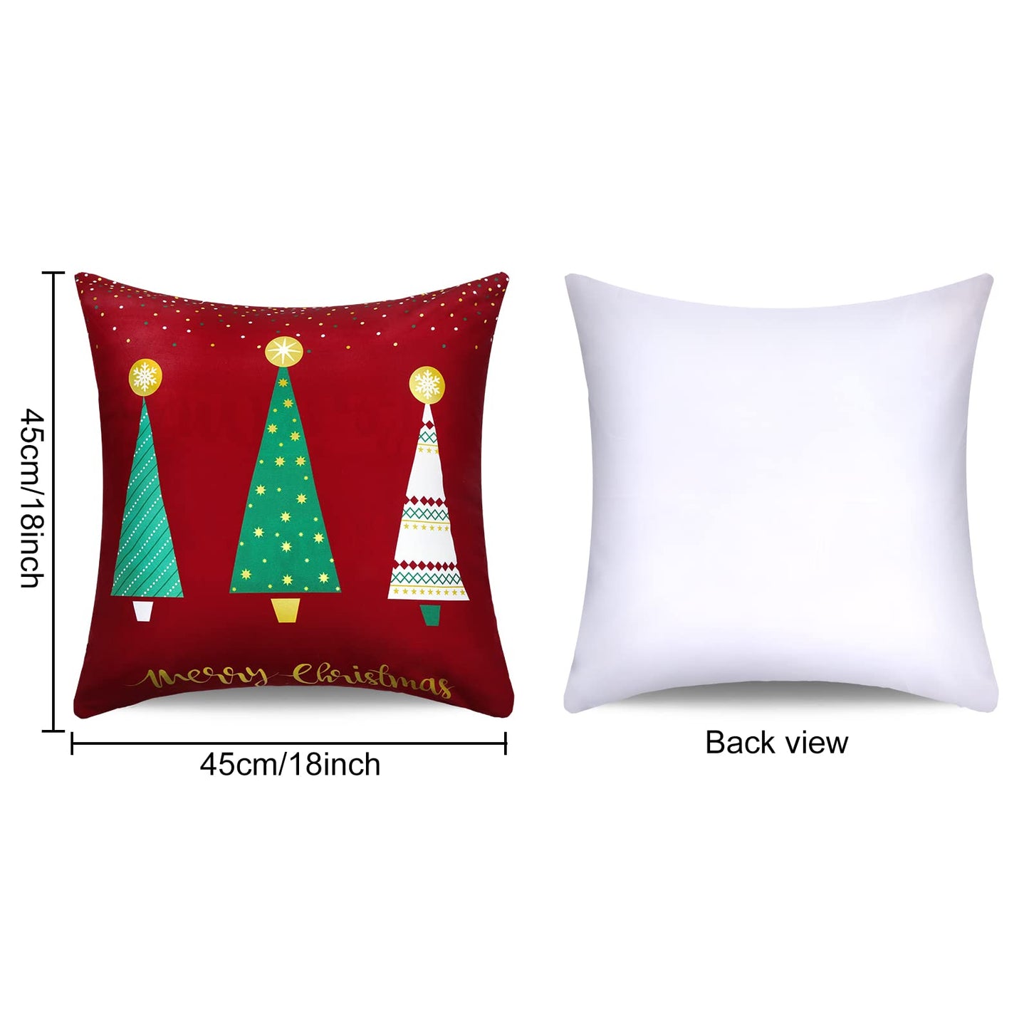 Boao 6 Pcs 18 x 18 Inch Christmas Pillow Cover Merry Christmas Red Throw Cushion Covers Xmas Tree Reindeer Star Pillow Case for Holiday Party Home Living Room Couch Outdoor Front Porch Decoration