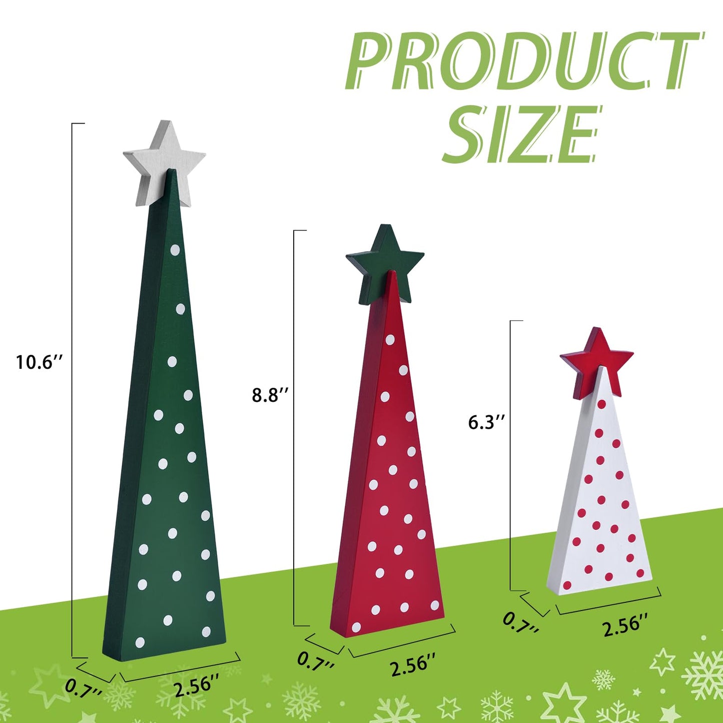 GHOSTMAGIC 3 Pcs Wooden Christmas Trees Tabletop Decorations, Rustic Xmas Tree Table Signs Double-Sided Tiered Tray Centerpieces Farmhouse Wood Sign Decor for Home Office Fireplace Farmhouse (3pcs)