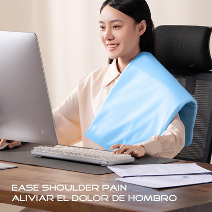 Boncare Stay On NO Auto-Off Hot Heating Pad for Cramps and Back Pain Relief Boncare Fomentera Electrica Lumbar Moist & Dry Heat Washable Cover (Sky Blue) (12"x15", 1.00, Count)