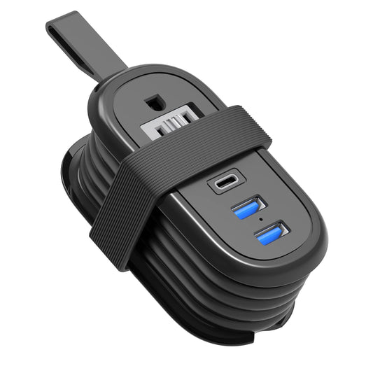 BEVA Travel Power Strip with USB Ports, 4FT Travel Flat Plug Extension Cord, Fast Charge PD 20W 2 Outlets 3 USB Ports, Non Surge Protector for Cruise Ship Travel Essentials(PD20W Charge Black)