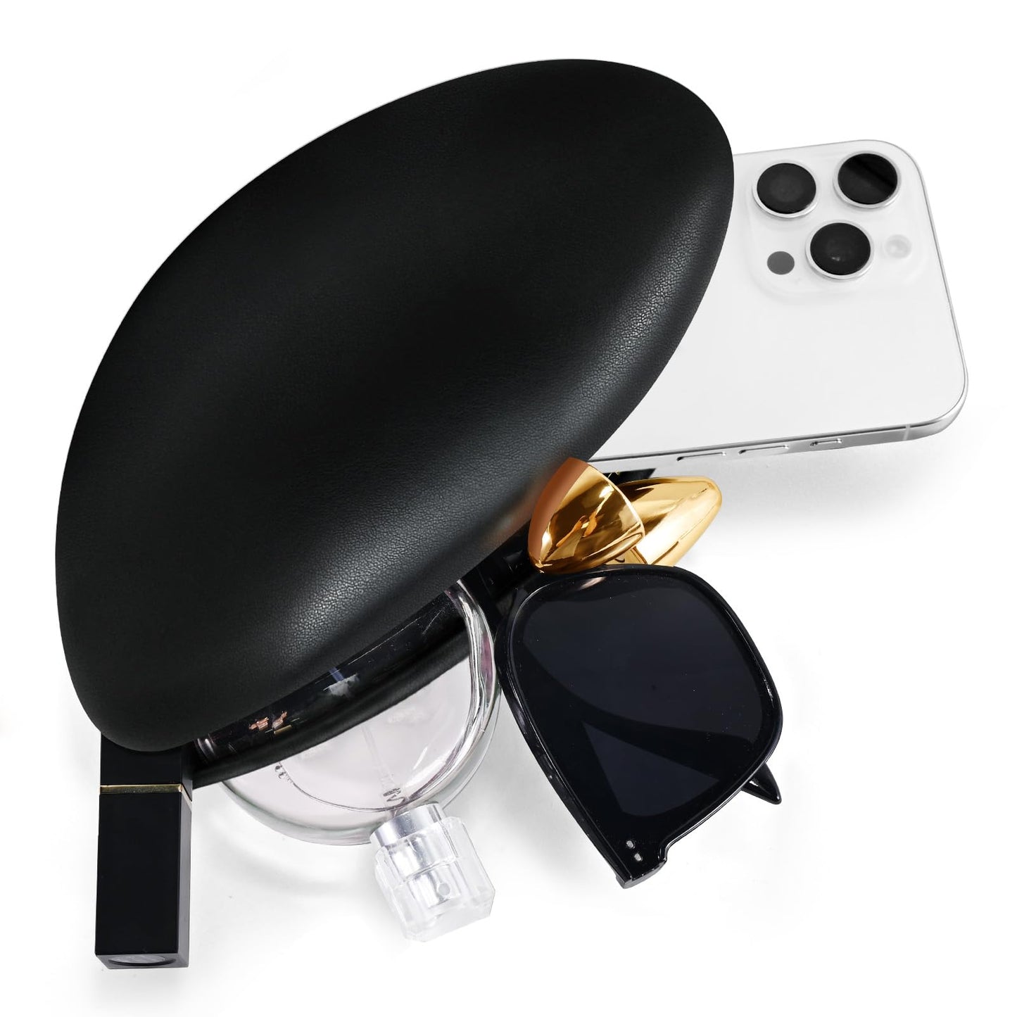 NEWROGENG Shell Clutch Purse for Women, Leather Evening Bag with Magnetic Closure, Elegant Wedding Party Clutch Handbags, Leather Black