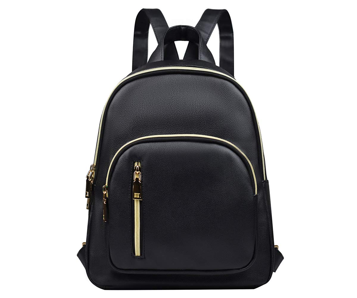YANAIER Women Mini Backpack Purse PU Leather Anti-theft Backpack Ladies Fashion Casual Travel Daypack Rucksack Black