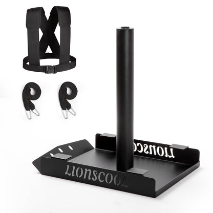 LIONSCOOL Weight Training Sled with Pulling Belt or Vest, for Speed and Strength Training (with Pulling Harness)