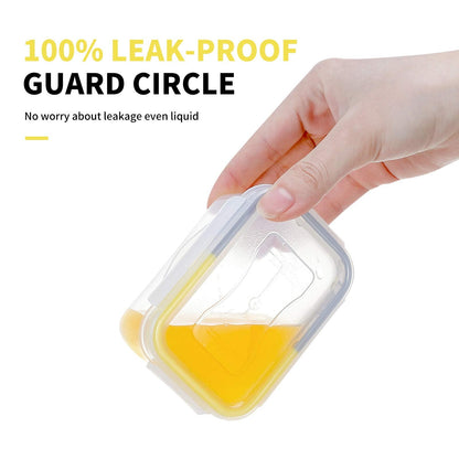 KIGI 4 PACK 6OZ Small Plastic Food Storage Container Set Portion Control Mini Bento Box Leaf-proof To-go Container with Lids