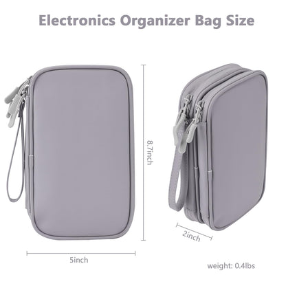 DDgro Travel Accessories Organizer Electronics Pouch for Keeping Certificates Charger/Power Bank/Cables/Mouse/Earphone (Medium, Black)