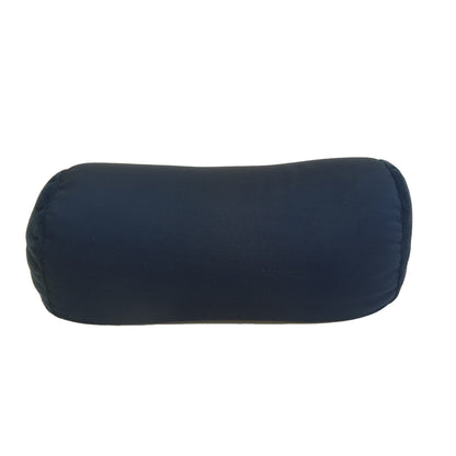 Wolf Essentials Microbead Bolster Tube Travel Pillow - Compact Neck Roll Pillow for Airplane, Car, or Home - Soft Lumbar Support Pillow - Navy