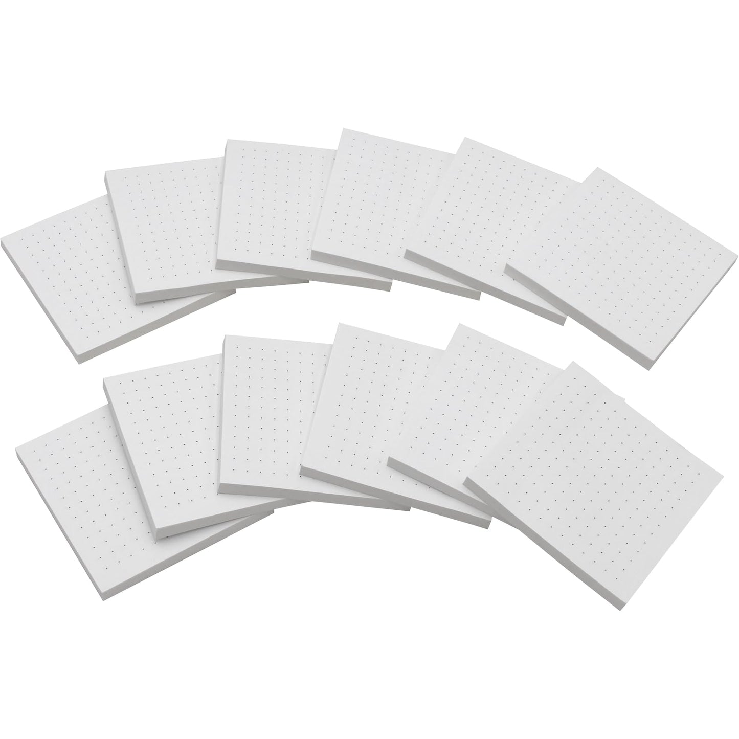 (12 Pad) Dotted Sticky Notes, 3x3 Inch, Dot Grid Self-Stick Notes, Easy to Post for School, Office, Notebook, White Color Pads/Pack
