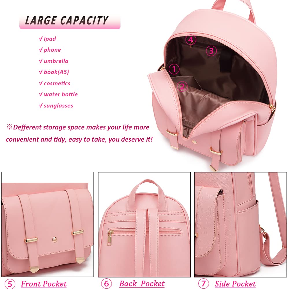 MACCINELO Girls Fashion Mini Leather Backpack Purse for Women Cute Small Backpack for Ladies Shoulder Bag over 5 years old