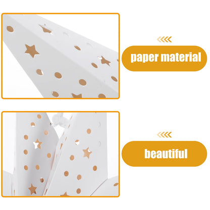 BESPORTBLE 3Pcs White Paper Star Lantern - 35cm Christmas Wedding Party Decor - Hanging Hollow Out Star Paper Lampshade for Holiday New Year Home Decor (Does not Include Lights)