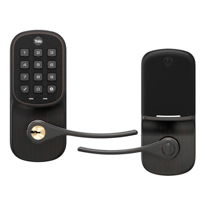 Yale Assure Lever - Keypad Lever Lock (for Doors with no deadbolt) - Keyless Entry with pin Code Unlocking and one-Touch or Auto-Locking - Black Suede