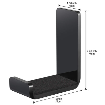 Weewooday 4 Pieces Headphone Hanger Holder Desk Adhesive Headphone Hook Wall Mount Headset Stand Acrylic Holder with Glues for General Purpose Game Earphone(Black)