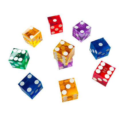 Yuanhe Set of 5 Grade AAA Precision 19mm Serialized Casino dice with Razor Edges and Corners - red …