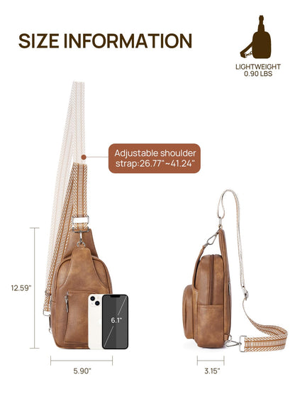 Telena Crossbody Sling Bags for Women, PU Leather Fanny Packs Cross Body Bag for Woman