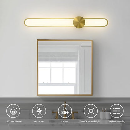 JAYMP Modern Wall Sconce Dimmable LED Wall Light Fixture, Hardwired Wall Lamp for Living Room, Dining Room, Bedroom, Hallway, Lobby, Entryway (Brushed Black, H90cm/35.4inch)