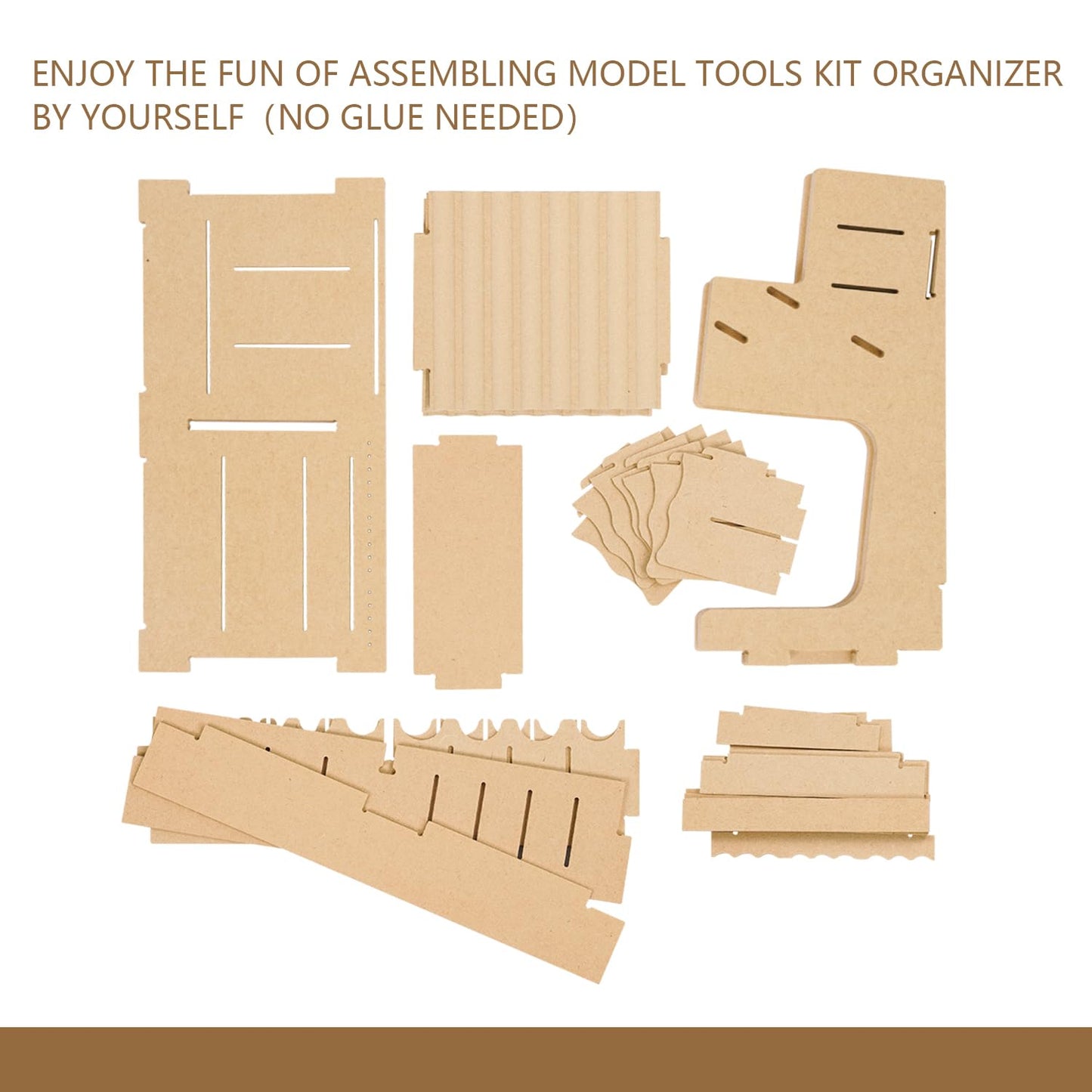 Bucasso Wooden Model Kit Organizer Rack with MDF Material, Paint Rack, Screwdriver/Brush Holder, For Tamiya Paints and Tools, GK1