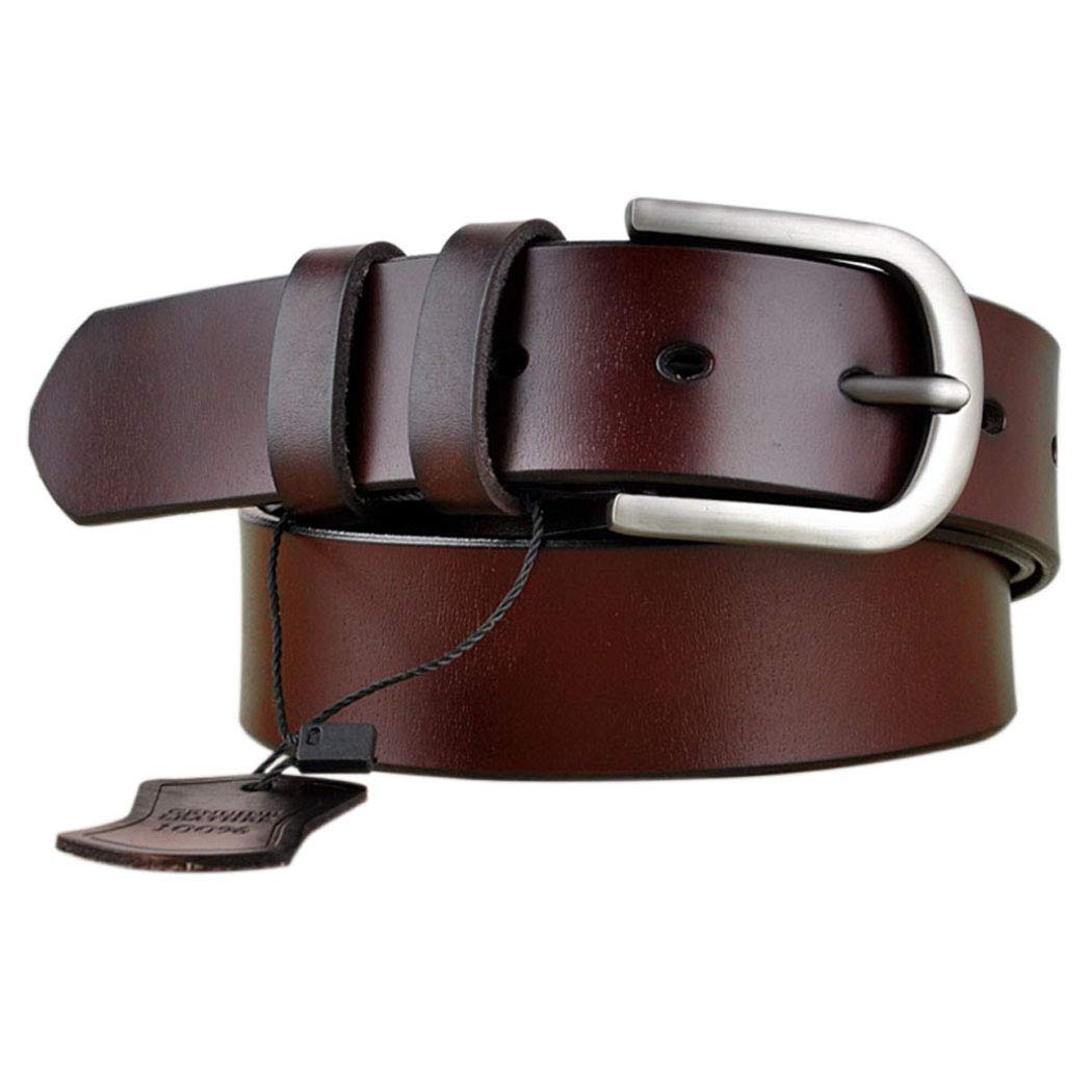 VONSELY Genuine Leather Belts for Dresses, Women Leather Fashion Belts for Pants, Wide Coffee 105CM