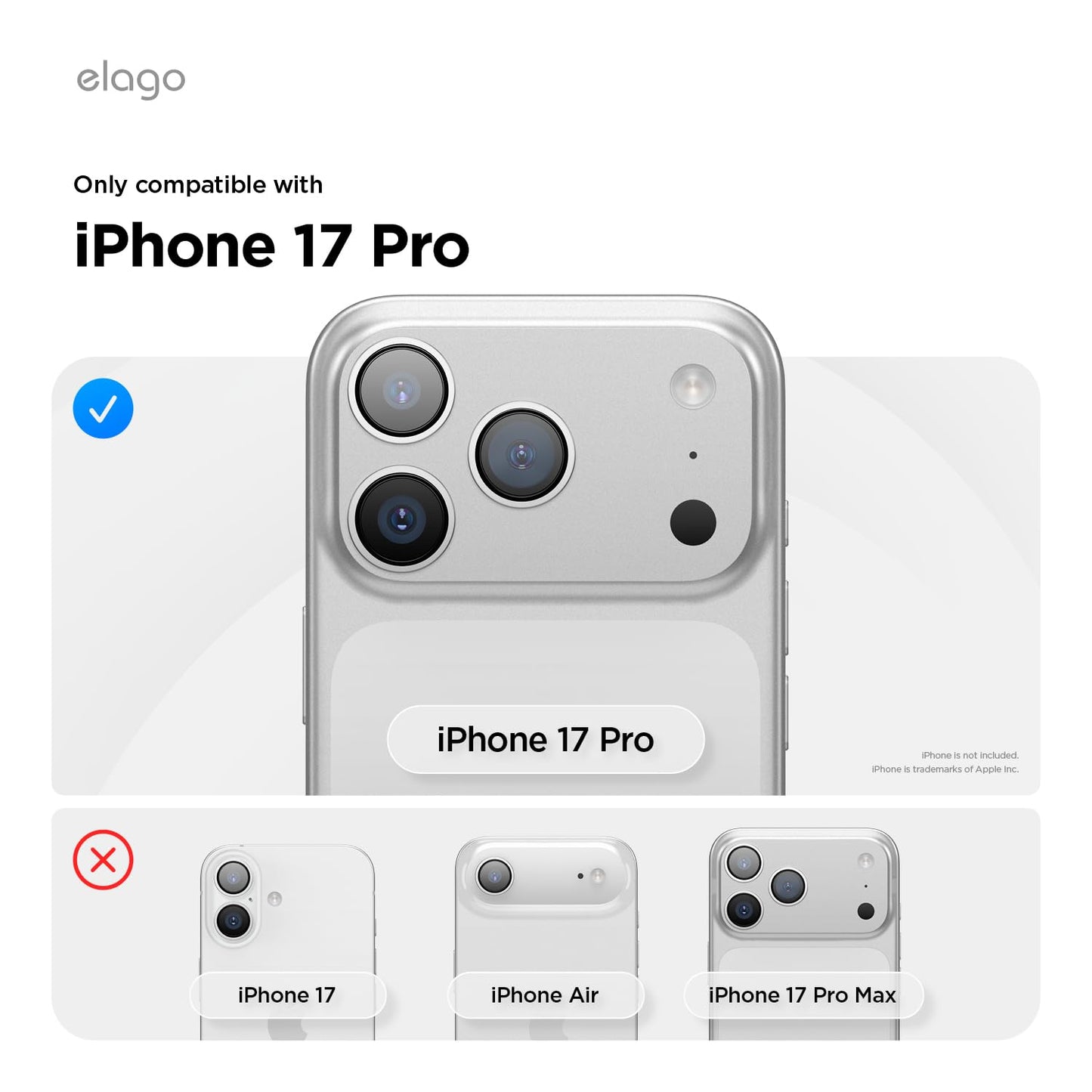 elago Magnetic Leather Case Compatible with iPhone 17 Pro Case, All MagSafe Accessories, 6.3 inch - Built-in Magnets, Durable Vegan Leather, Shockproof, Water-Resistant [Light Grey]