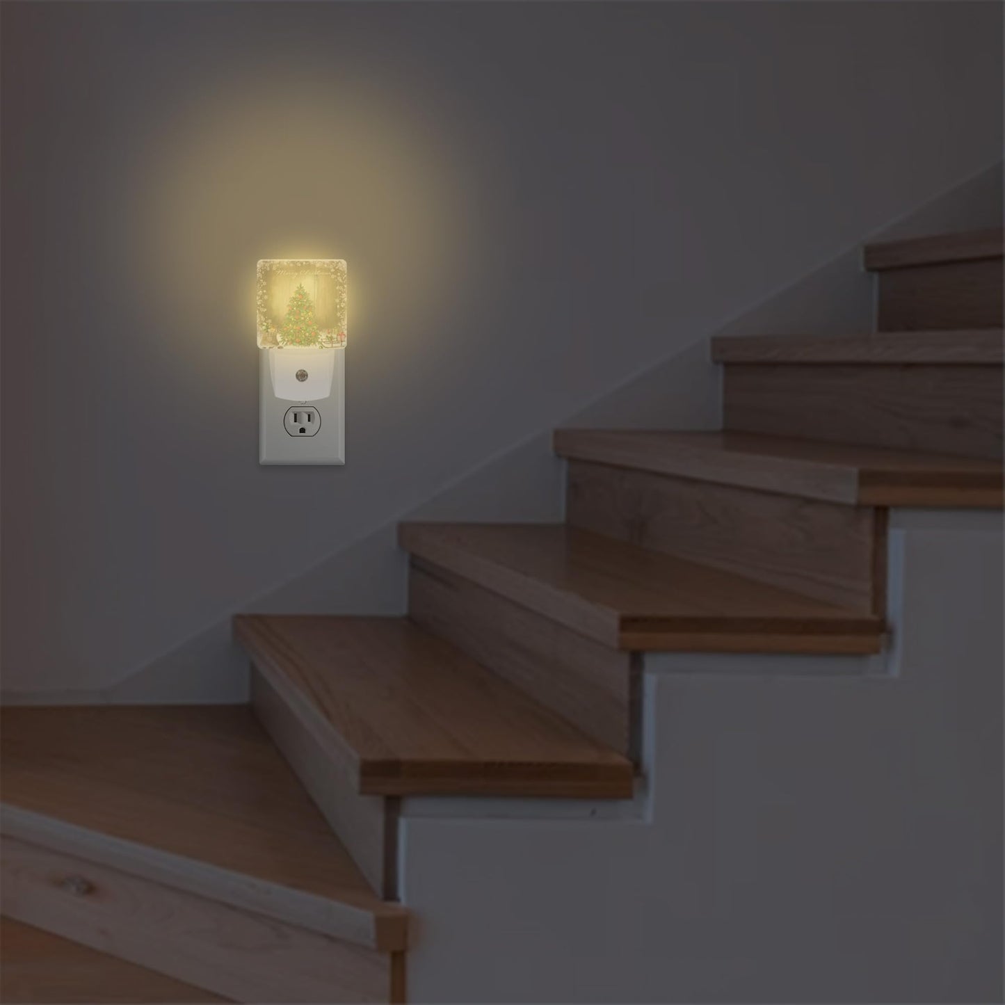 KXWQTRDD Christmas Tree and Snowflake Night Light Plug into Wall,Night Lights with Dust to Dawn Sensor,Auto Turn on and Off,Glow Nightlight for Bathroom,Bedroom,Kitchen,Stairs,Hallway